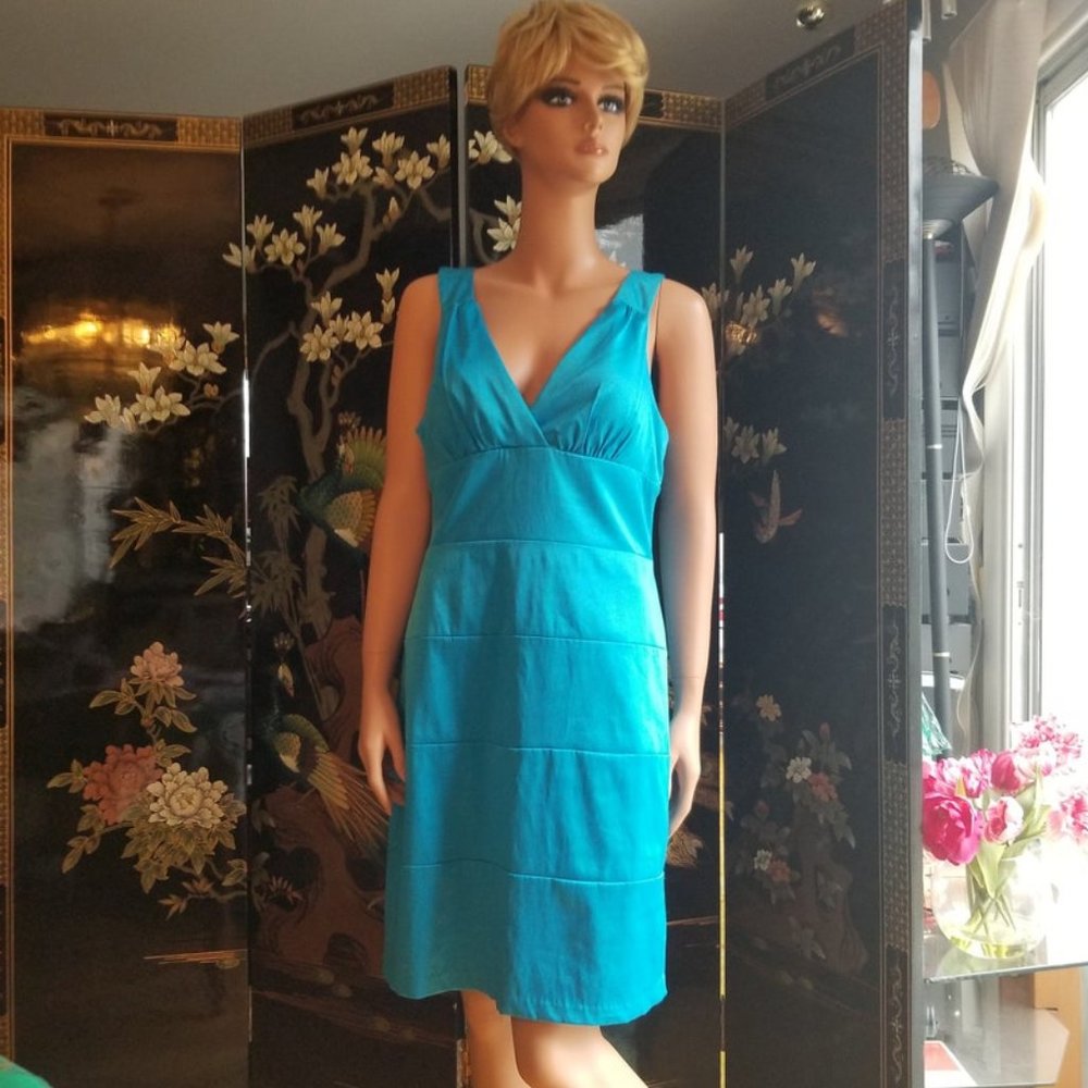 Bijou Bijou Size 12 Sapphire Blue Sleeveless Cocktail Dress